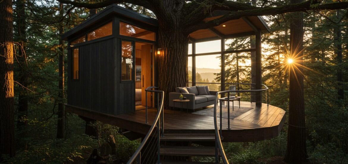 cabane dans un jardin